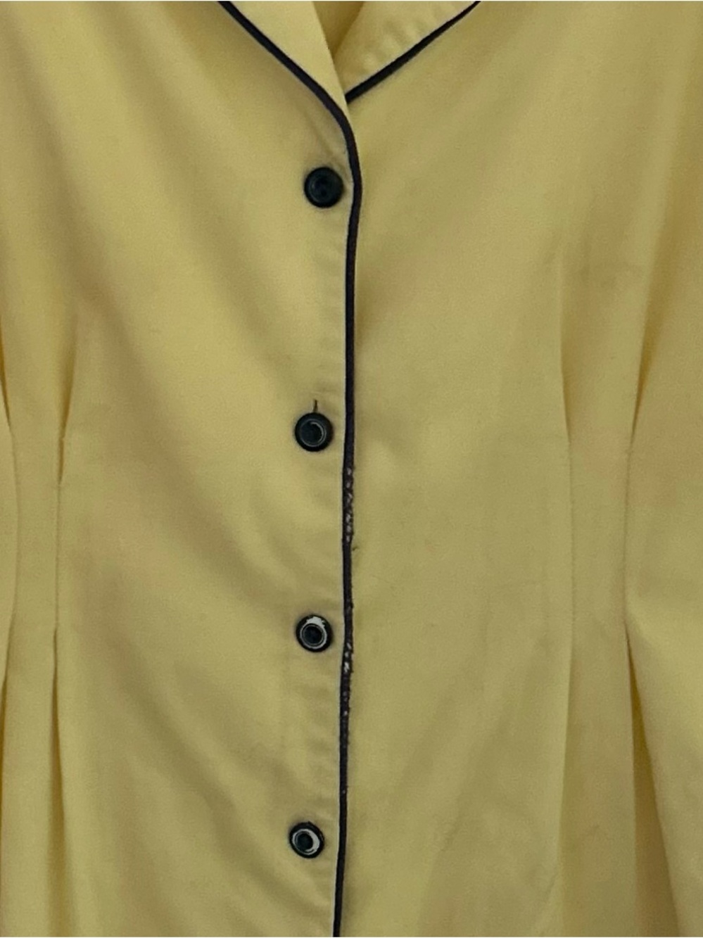 Vintage 80s 50s Inspired Yellow Fit & Flare Midi Dress Sleeveless M - Picture 3 of 4